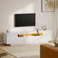 Entertainment Center with RGB LED Lights, TV Stand for 65-85 Inch TV, Modern TV Table for Living Room, High Gloss White