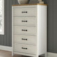 Kerisden - Five Drawer Chest - White / Brown