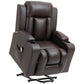 PU Leather Power Lift Recliner with Cup Holders - Brown