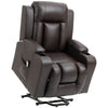 PU Leather Power Lift Recliner with Cup Holders - Brown