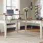Realyn - L Shaped Desk With Lift Top - White / Brown