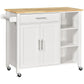 Rolling Kitchen Island Cart with Drawer - White