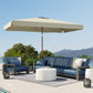 Patio Umbrella 118.1" x 78.7" Outdoor Parasol UV50+ Protection in Beige