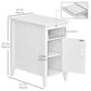 3-Tier Nightstand with Pullout Shelf and Cabinet - White