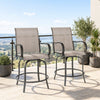 Outdoor Bar Stools Set of 2, 360° Swivel Bar Height Chairs, 26.8