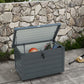 78 Gallon Garden Storage Box, Waterproof Outdoor Storage Container with Wheels and Handles, Dark Grey