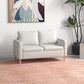 56" 2 Seat Sofa, Modern Love Seats Furniture, Upholstered 2 Seater Couch with Side Pockets, Solid Wood Frame, White
