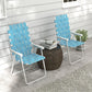 Set of 2 Folding Patio Chairs, Portable Chair Set with Armrests for Camping, Garden, Pool, Beach, Backyard, Blue