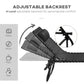 2pcs Folding Lounge Chair, Adjustable Chaise Lounge with Headrest, Reclining Lounger Cot for Camping, Black