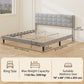 King Size Bed Frame with Upholstered Headboard, Modern Platform Bed Frame with Wood Slats, 1100 lbs Capacity, Grey