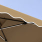 8' x 8' Khaki Double-Top Offset Parasol with Solar LEDs