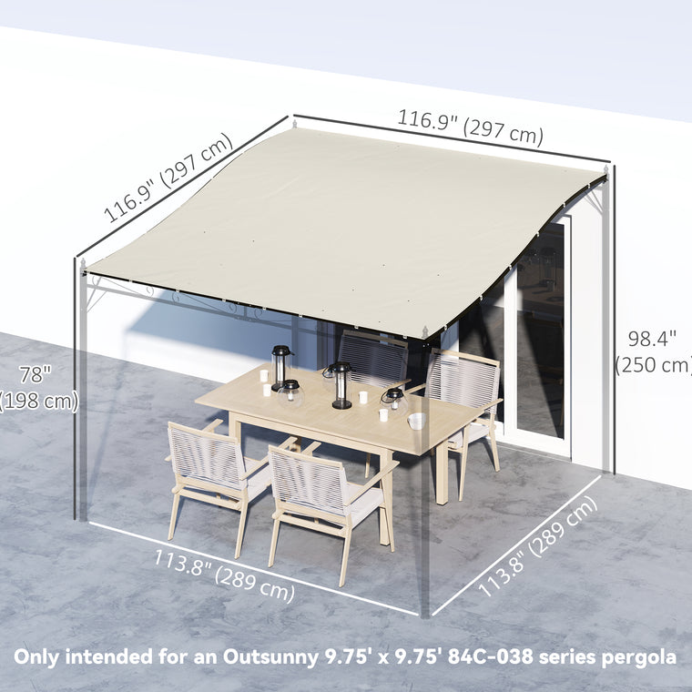 10' x 10' Beige Pergola Canopy Replacement Cover