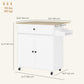 Rolling Kitchen Island with Drop Leaf, Kitchen Storage Cart with Drawer, Spice Rack and Towel Rack, White