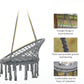 Patio Hammock Chair, Hanging Rope Hammock Swing for Indoor & Outdoor Use with Backrest, Cotton-Polyester Blend, Fringe Tassels, Dark Grey