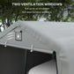 Portable Garage, Heavy Duty Carport Canopy with Ventilation Windows and Large Roll-up Door, Dark Grey