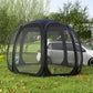 11' x 11.5' Screen Tent, Pop Up Camping Gazebo with Portable Carry Bag and 2 Doors, Black