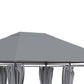 13'x 10' Soft-top Steel Patio Gazebo Canopy Party Tent with 6 Removable Curtains and Drainage Holes, Grey