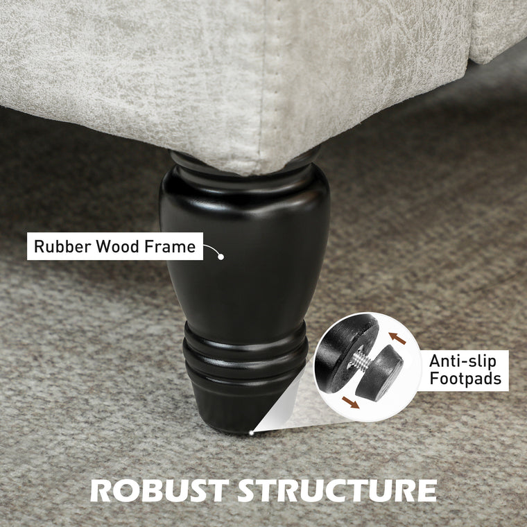 Leathaire Accent Armchair with Turned Legs