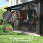 12' x 15' Hardtop Gazebo Canopy with Polycarbonate Roof, Aluminum Frame, Netting, Curtains and Ceiling Hook, Dark Grey