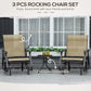 3PCs Gliding Rocking Chair & Bistro Tea Table Set, Mixed Grey