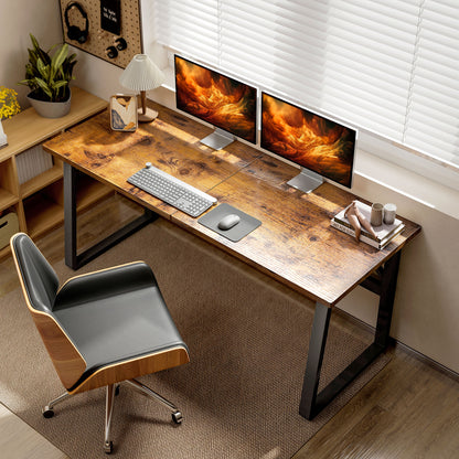 71" Computer Desk with Adjustable Feet - Brown