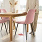 Dining Chairs Set of 4, Upholstered Dining Room Chairs with Steel Legs, Modern Kitchen Chair for Dining Room, Pink