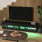 Lighted TV Stand for TVs up to 75", TV Cabinet with Storage for Living Room, High Gloss Black