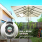 White Double-Sided Umbrella with Adjustable Height & 12 Ribs