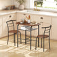 Dining Table Set of 3, 31.5" Kitchen Table and Chairs Set for 2 with Shelf, for Small Space, Dining Room, Living Room