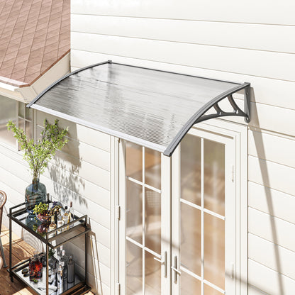 43.3" x 23.6" Clear Polycarbonate Door Awning Canopy