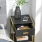 Modern Nightstand Set Of 2, Small Bedside Table with Drawer, Shelf and Steel Frame for Bedroom, Black