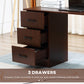 Computer Desk, 47" Writing Table with 3-Tier Shelves and 3 Reversible Drawers for Home Office, Bedroom, Walnut