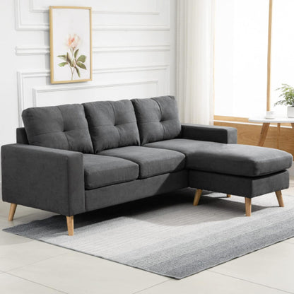 Modern L-Shaped Sectional with Reversible Chaise - Dark Grey