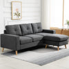 Sectional Sofa Couch, L Shaped Couch with Reversible Chaise, Wooden Legs for Living Room, Bedroom, Dark Grey