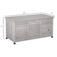 75 Gallon Wooden Storage Box patio Deck Box Bench, Garden Backyard Outdoor Storage Container with Aerating Gap & Weather-Fighting Finish, Grey