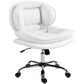 Criss Cross Chair, Swivel Wide Office Chair with Leathaire Upholstery, Tilting, No Arm, White