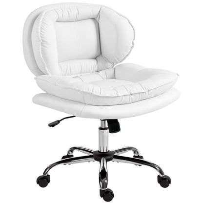 Criss Cross Swivel Office Chair, Armless - White