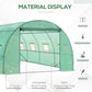 Walk-in Tunnel Greenhouse, 19 x 10 x 6.6 ft Hoop House with Zipped Roll-Up Door, 8 Mesh Windows, Wind Resistance Level 4, Green