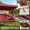 3-Person Steel Canopy Bench Swing with Side Trays
