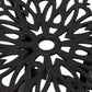 21" Square Outdoor End Table, Cast Aluminum Patio Side Table with Umbrella Hole for Garden, Balcony, Poolside, Black