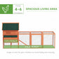 137" Wooden Chicken Coop with Chicken Run, Nesting Box, Orange