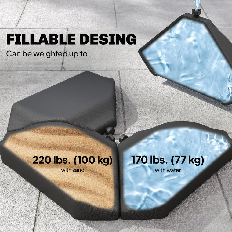 Set of 4 HDPE Cantilever Umbrella Base Weights