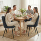 Set of 4 Modern Dining Chairs, Velvet Upholstered Kitchen Chairs with Steel Legs for Living Room, Dark Grey