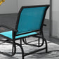 Patio Glider Set of 2 Outdoor Glider Chair with Breathable Mesh Seat & Backrest, Armrests and Metal Frame, Blue