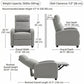 Manual Recliner Single Sofa Chair, Linen-Touch Home Theater Seating Armchair for Living Room, Light Grey