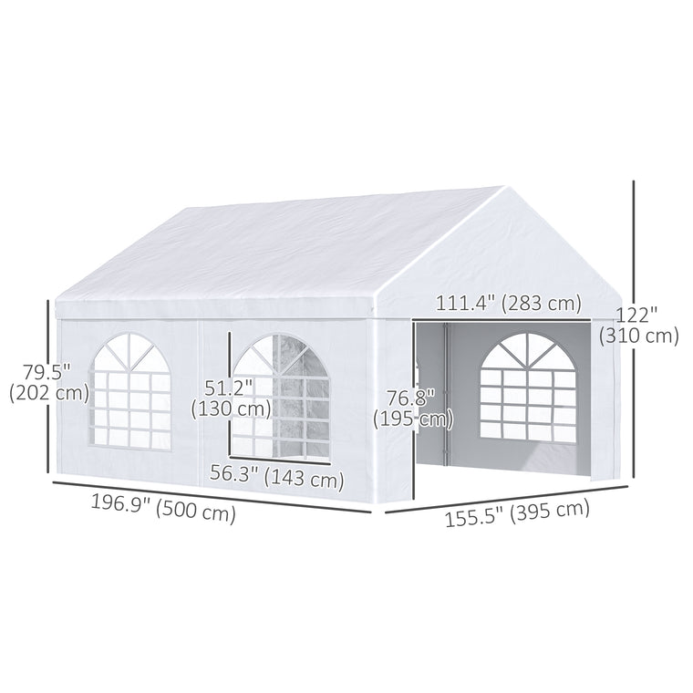 16.5' x 13' White Event Party Tent with Windows & Doors