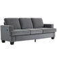 3 Seater Sofa with USB Ports & Cup Holders, Chenille-Feel Upholstered Couch for Living Room, Grey