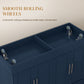 Rolling Kitchen Island with Stainless Steel Top, Kitchen Trolley with 2 Drawers, Cabinets, Towel/Spice/Knife Rack, Blue
