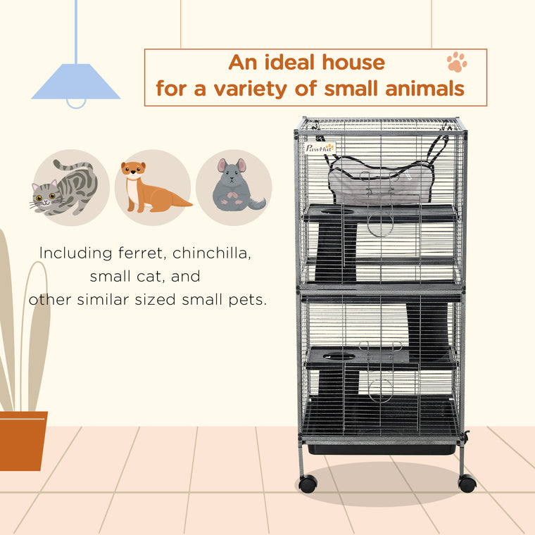 4-Tier Rolling Small Animal Cage for Guinea Pigs