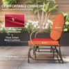 Red 2-Person Glider Loveseat with Steel Frame